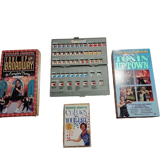 Richard Simmons FoodMover Guide & 2 VHS Tapes: Tone Up On Broadway Tonin Uptown - Picture 6 of 7